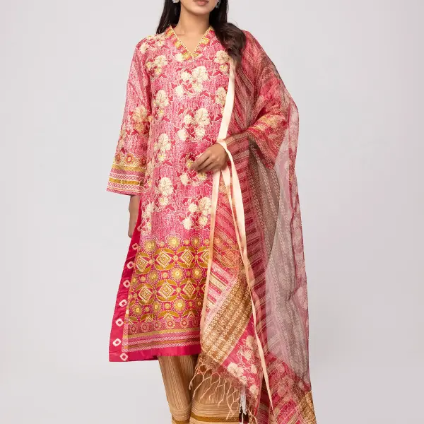 Beige Kantha Odyssey Theme Shalwar Kameez