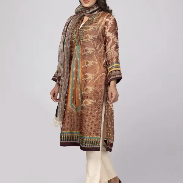 Coffee Kantha Odyssey Theme Shalwar Kameez