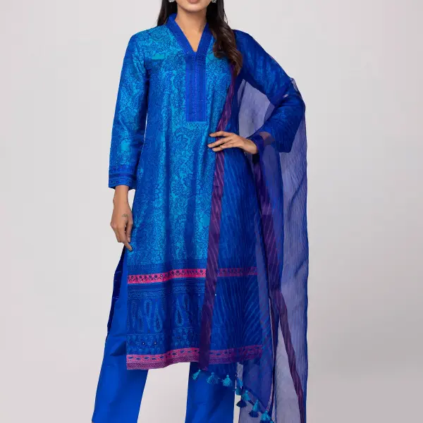 Blue Kantha Odyssey Theme Shalwar Kameez