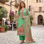 Cotton Barish Ari Sequene Digital Printed Dress Material