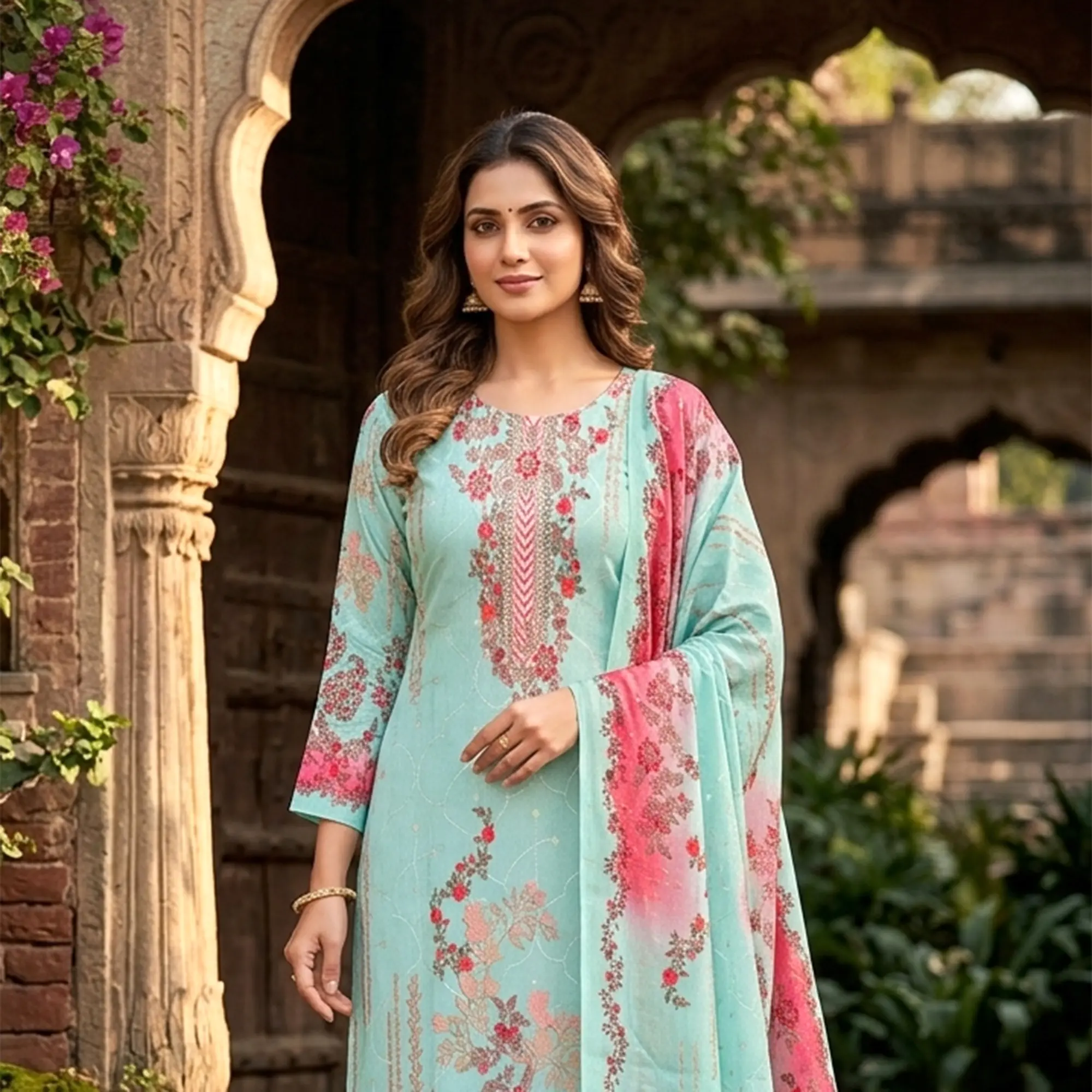 IBadat Digital Printed Dress Material Salwar Kameez