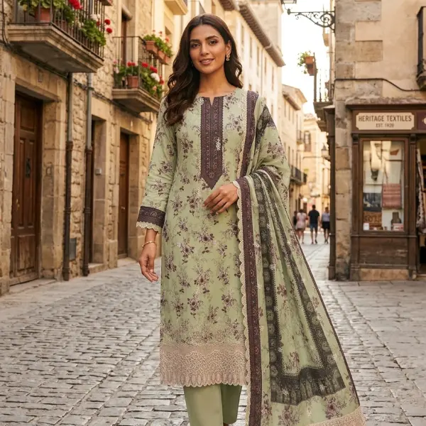 Laser Cut digital Printed Salwar Kameez Dress