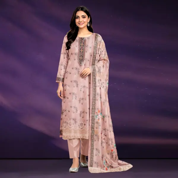 Digital Print Untitched Laser Cut Salwar Kameez With Embroidery