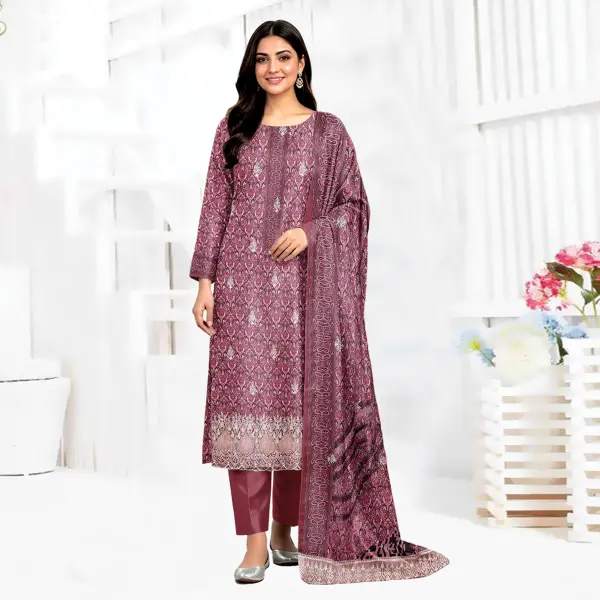 Laser Cut Untitched Salwar Kameez Digital Print