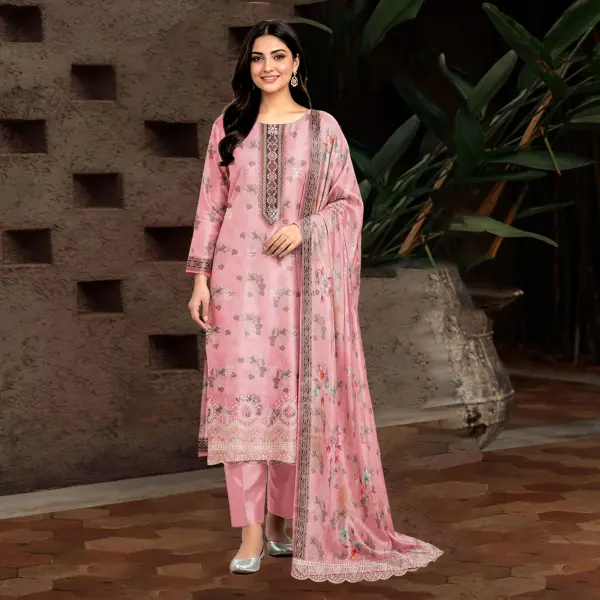 Digital Print Untitched Laser Cut Salwar Kameez With Embroidery